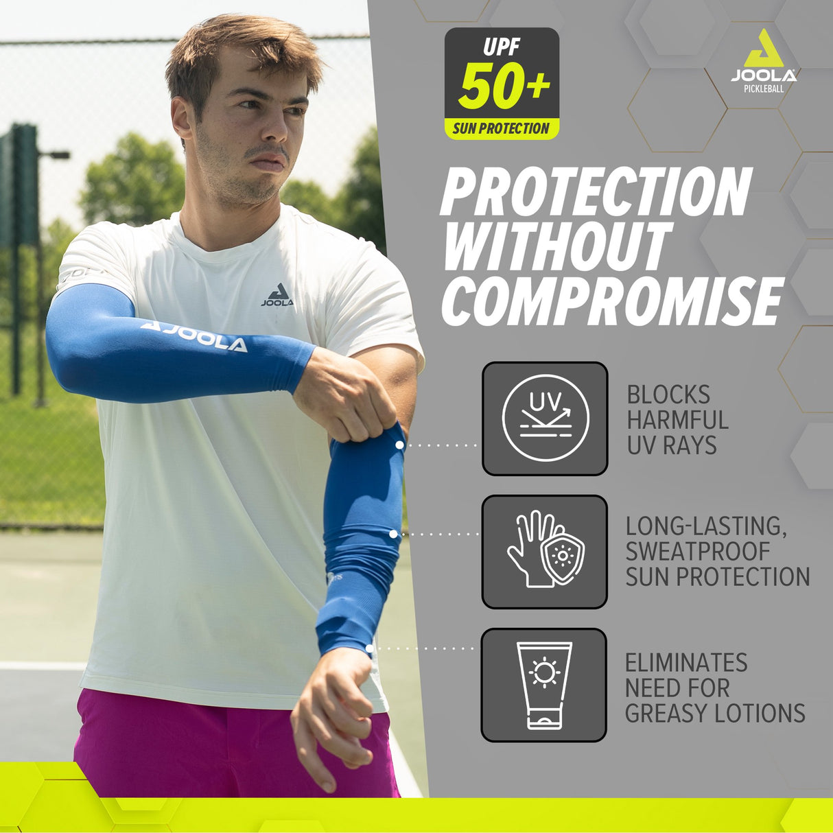 Manguito Joola Pickleball Proteção Raio Solar Upf 50+ Azul