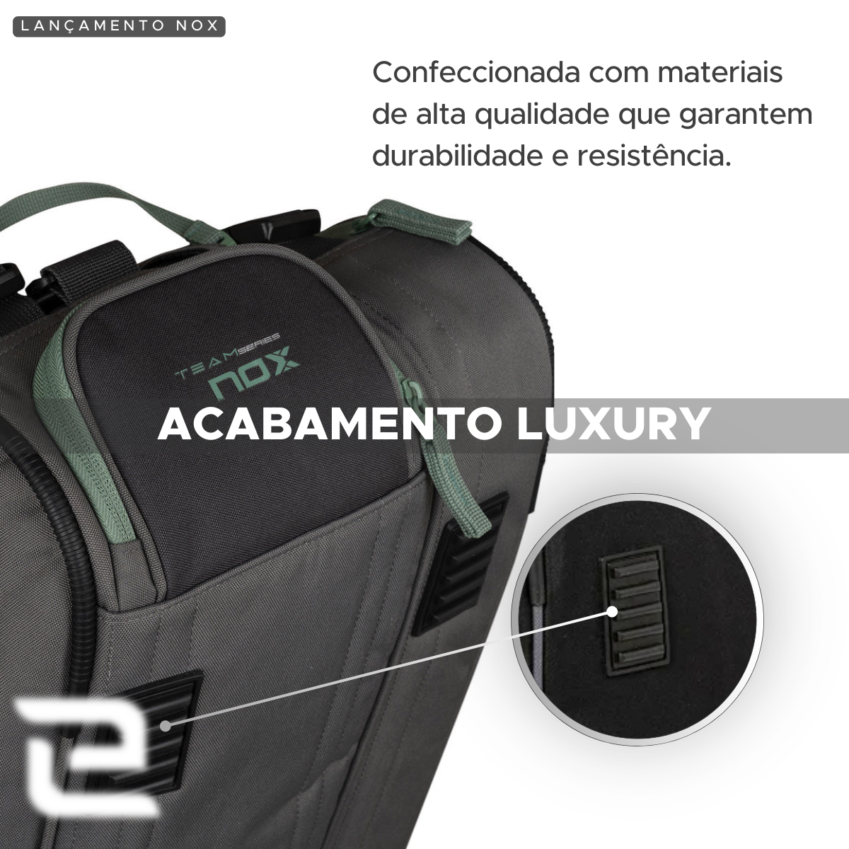 RAQUETEIRA AT10 TEAM CINZA E VERDE NOX