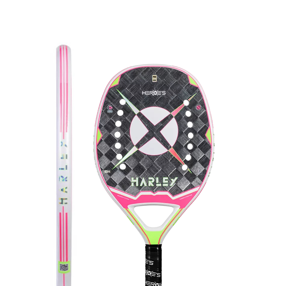 Raquete de Beach Tennis Heroes Harley Carbono Aluminizado 18