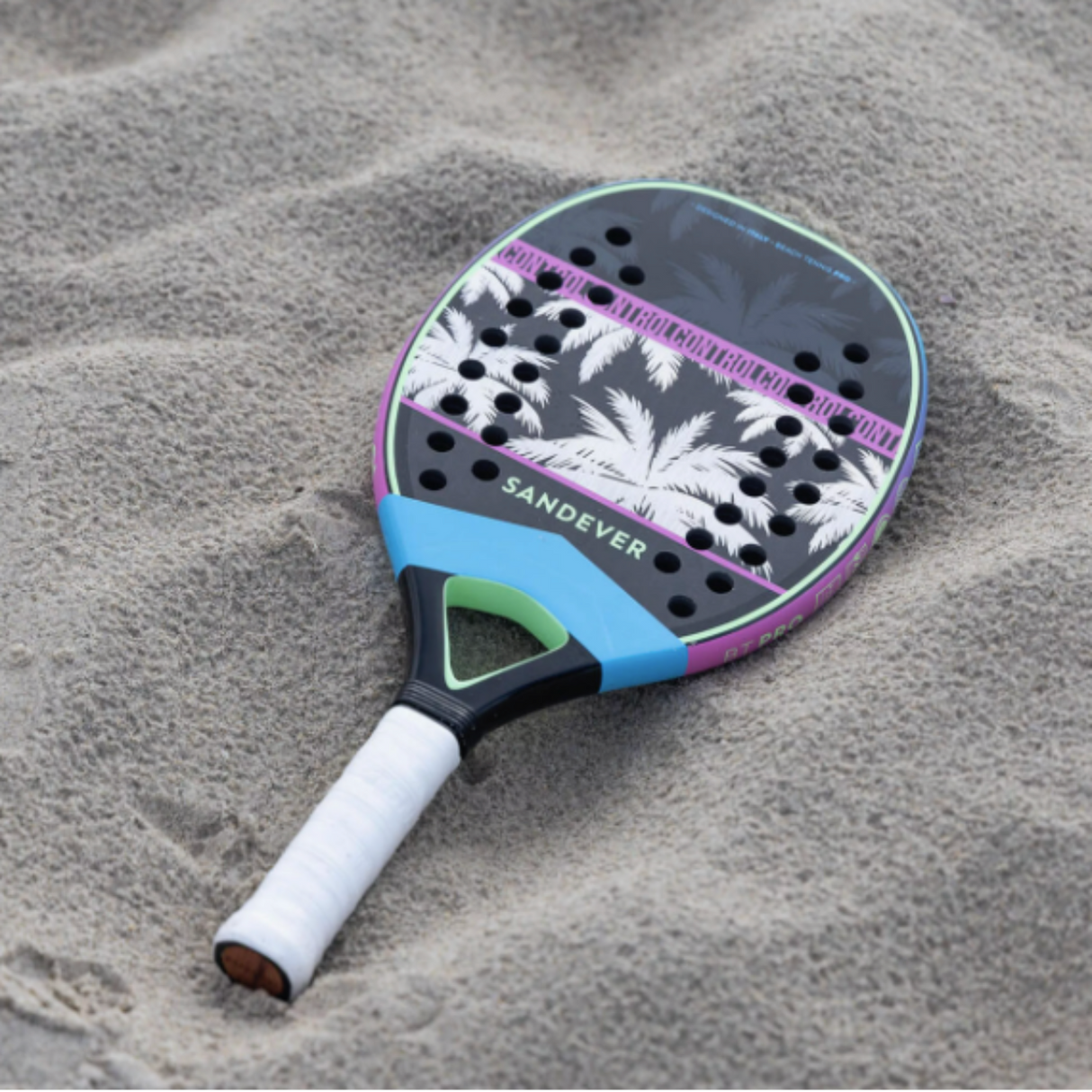Raquete de Beach Tennis Sandever Control Pro Carbono12K Roxa