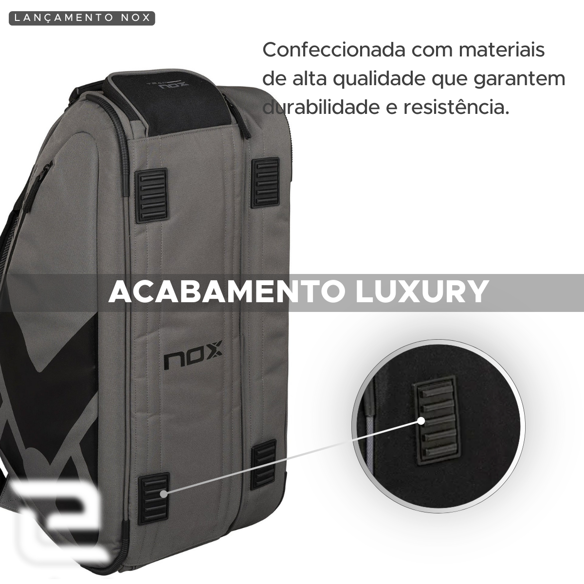 RAQUETEIRA BEACH TENNIS PADEL AT10 TEAM CINZA PRETO NOX NOVA