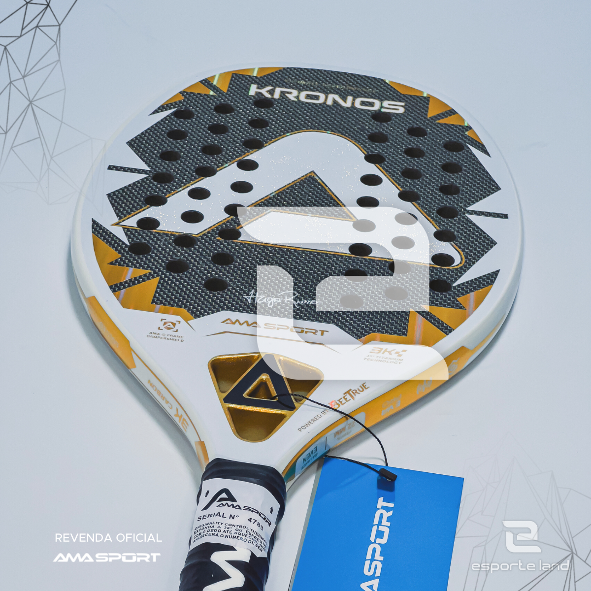 Raquete de Beach Tennis Kronos White Hugo Russo Amasport