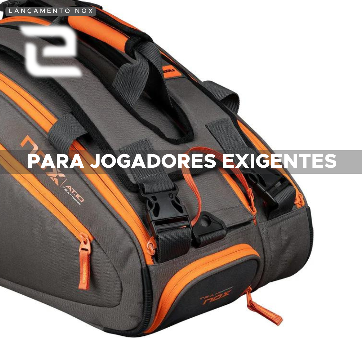 RAQUETEIRA BEACH TENNIS PADEL AT10 TEAM CINZA LARANJA NOX