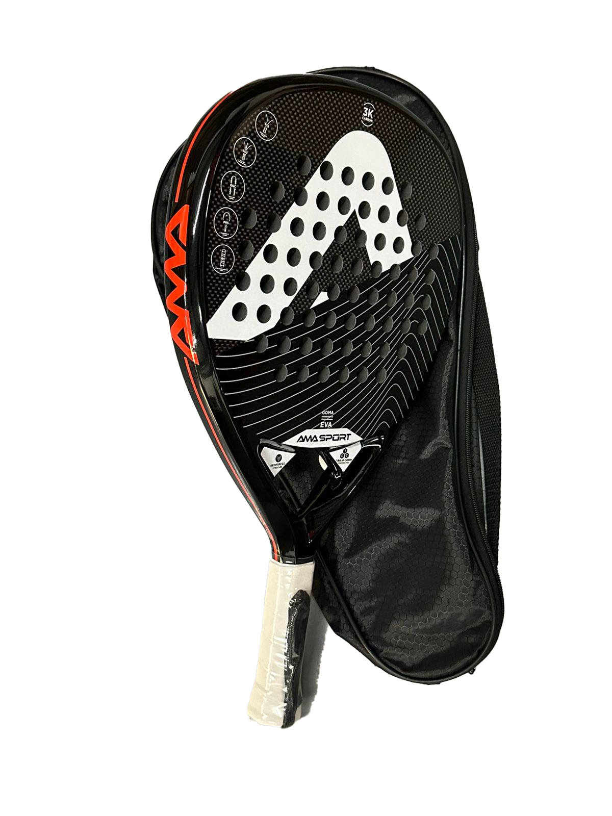 RAQUETE DE PADEL Amasport Pro Carbon Eva Soft 3k