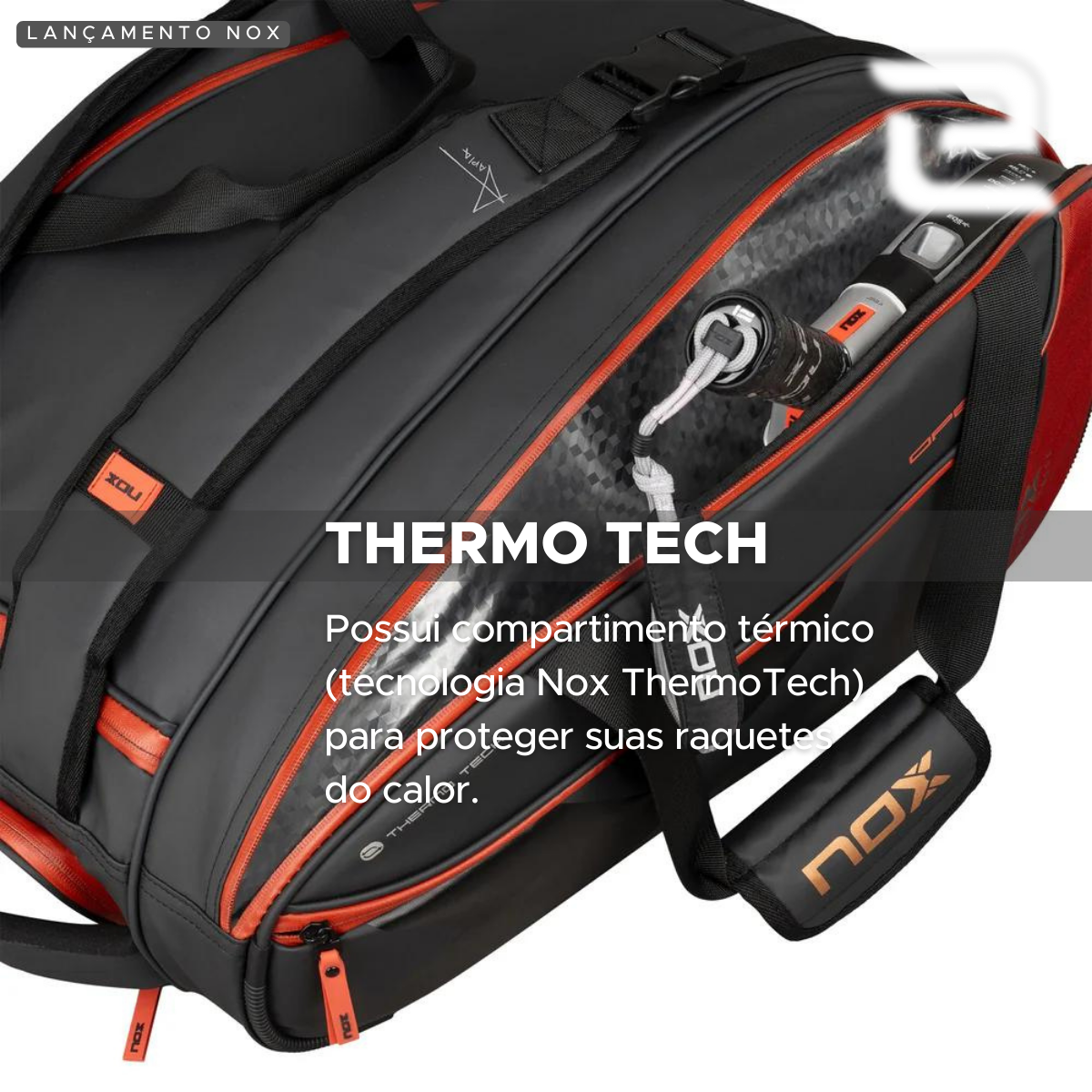 RAQUETEIRA DE BEACH TENNIS PADEL OPEN SERIES NOX BLACK RED