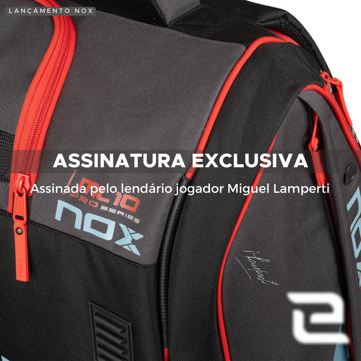 RAQUETEIRA BEACH TENNIS PADEL ML10 XL COMP NOX CINZA E AZUL