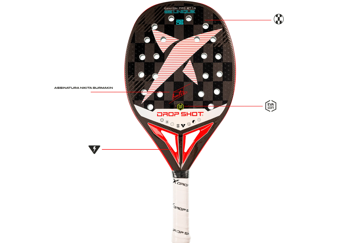 Raquete de beach tennis DROP SHOT CANYON PRO 1.0 BT NIKITA