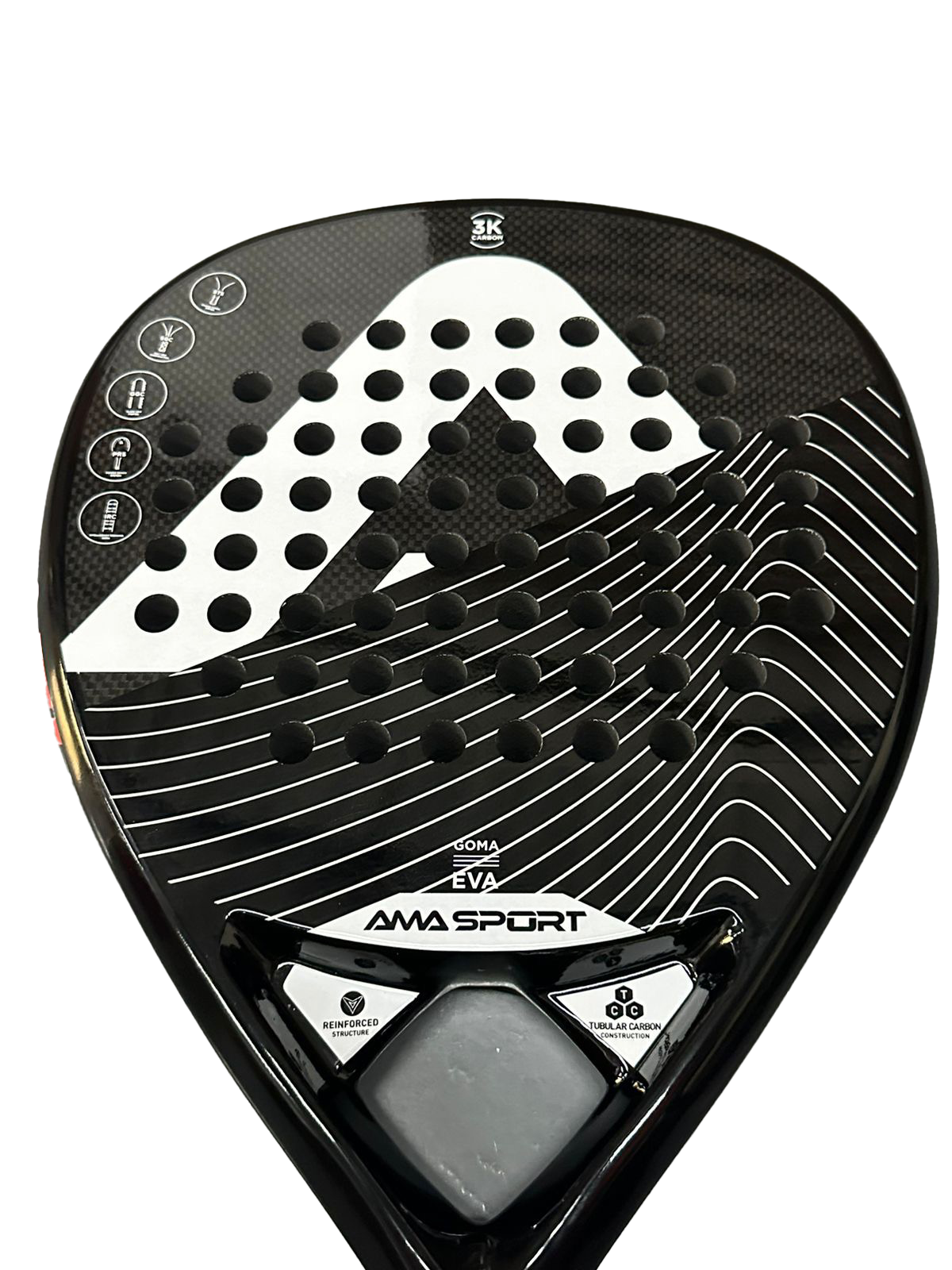 RAQUETE DE PADEL Amasport Pro Carbon Eva Soft 3k