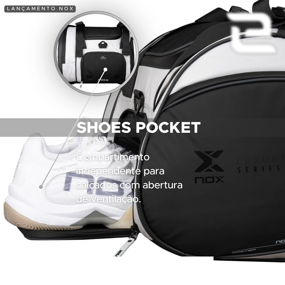 RAQUETEIRA DE BEACH TENNIS PADEL LUXURY MASTER SERIES NOX