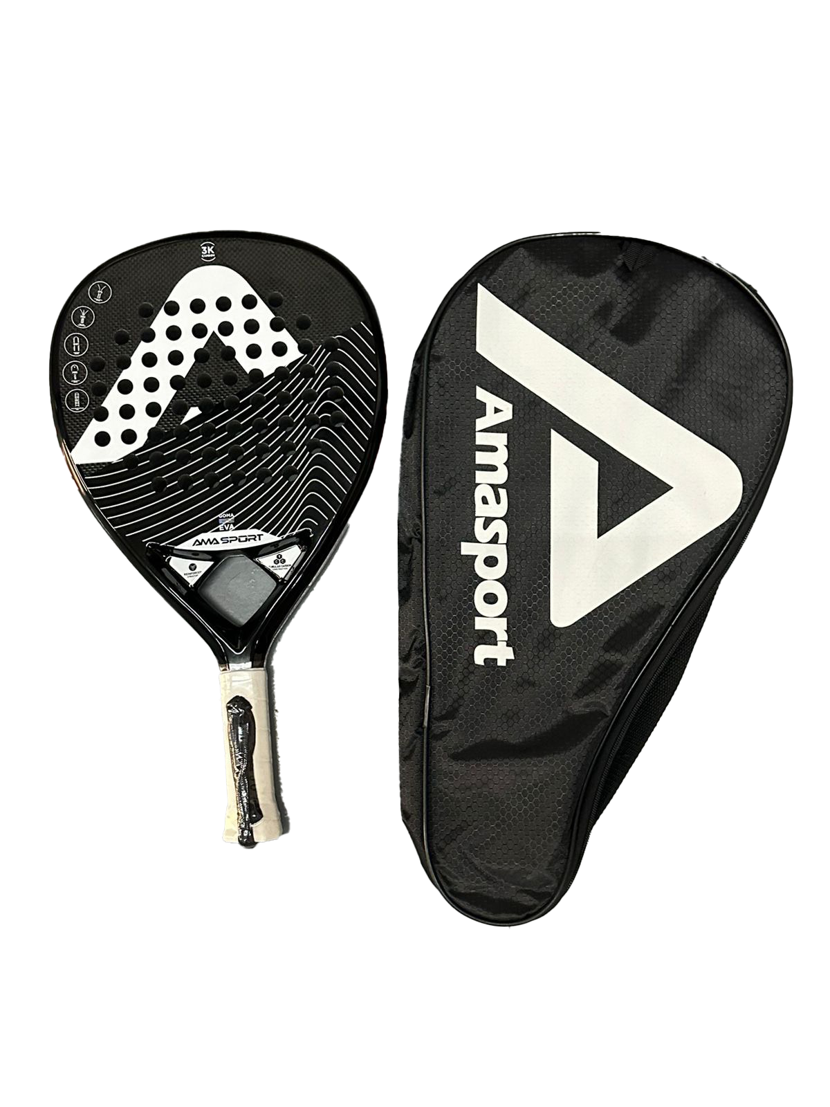 RAQUETE DE PADEL Amasport Pro Carbon Eva Soft 3k