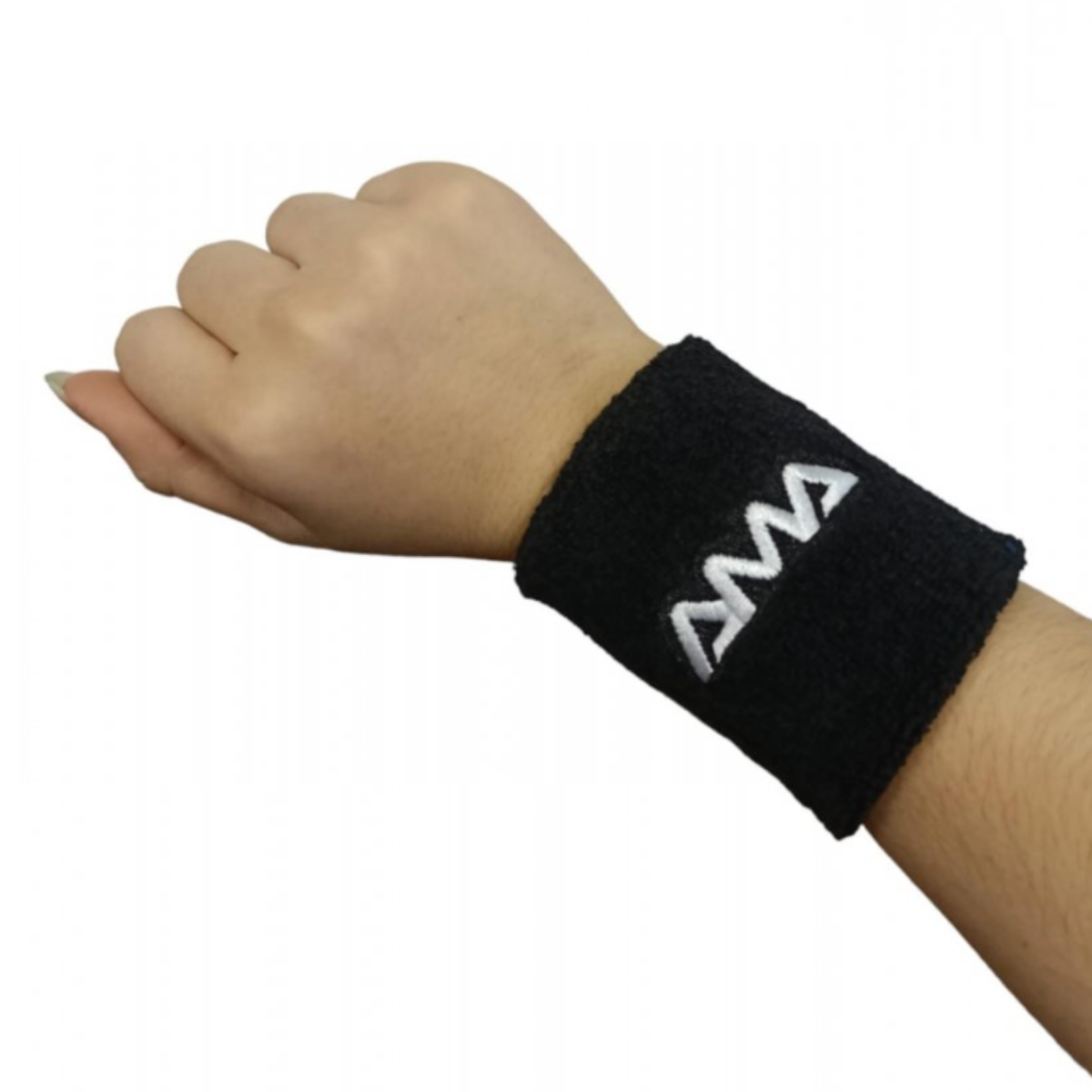 Munhequeira Amasport Atoalhada Alta Absorção de Suor Preta