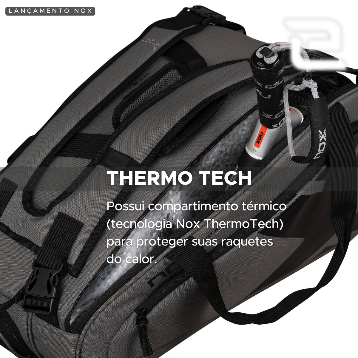 RAQUETEIRA BEACH TENNIS PADEL AT10 TEAM CINZA PRETO NOX NOVA