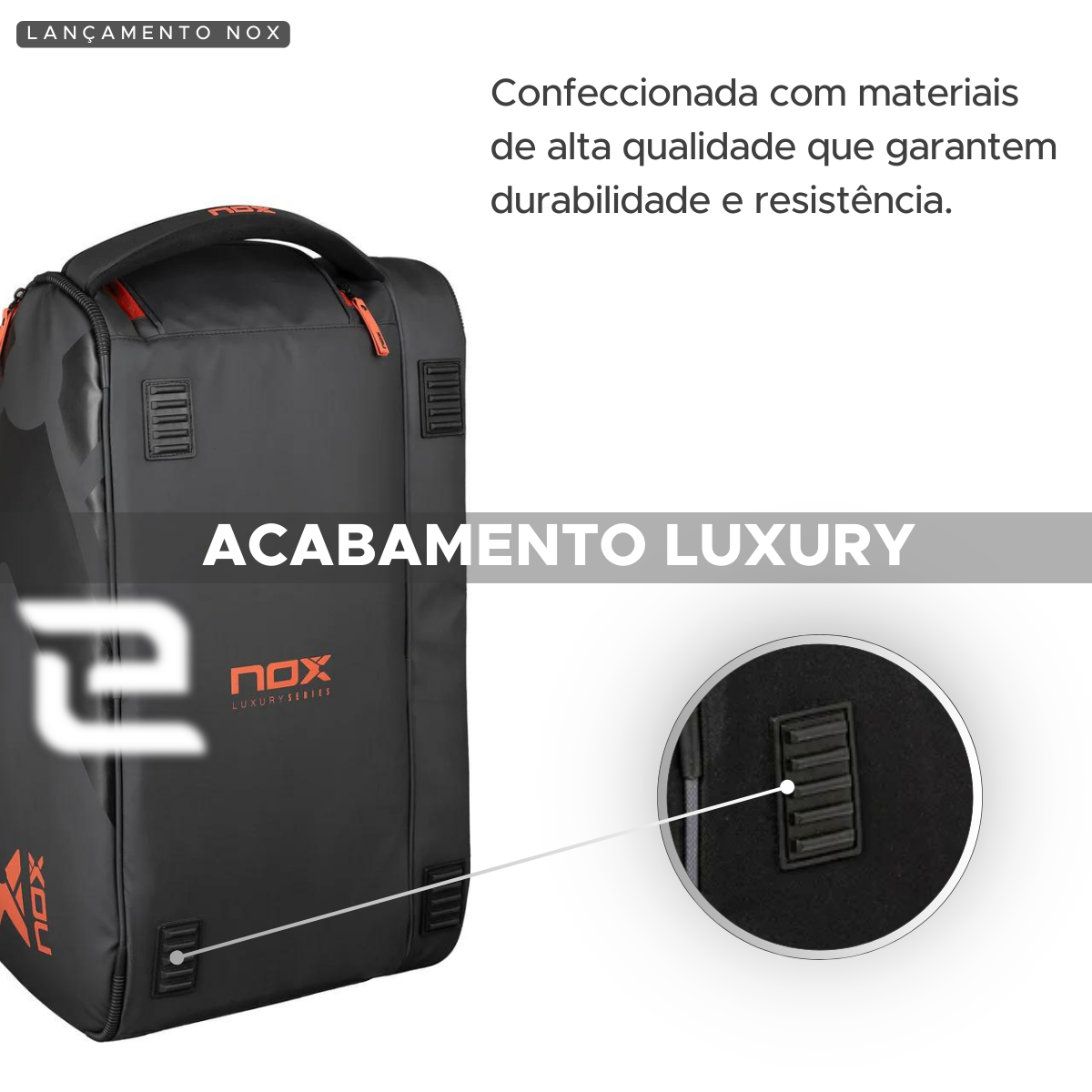 RAQUETEIRA DE BEACH TENNIS PADEL OPEN SERIES NOX BLACK RED