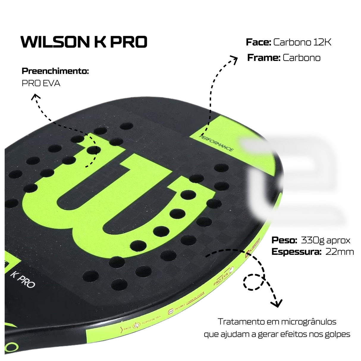 RAQUETE DE BEACH TENNIS WILSON K PRO CARBONO 12K