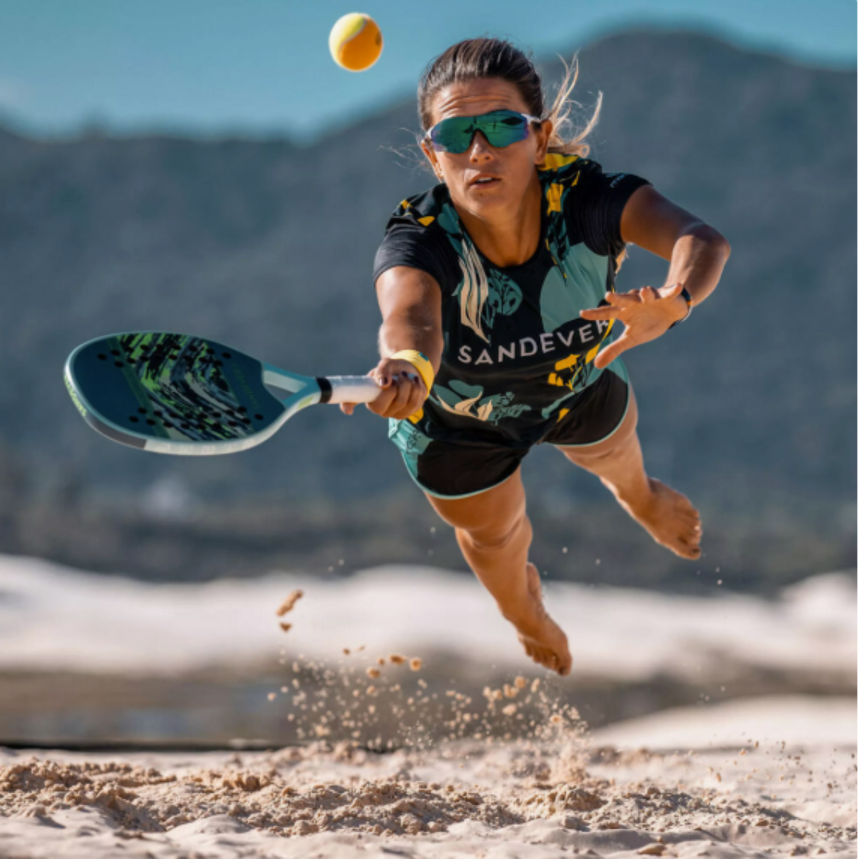 Raquete de Beach Tennis Sandever Control Carbono 12K Verde