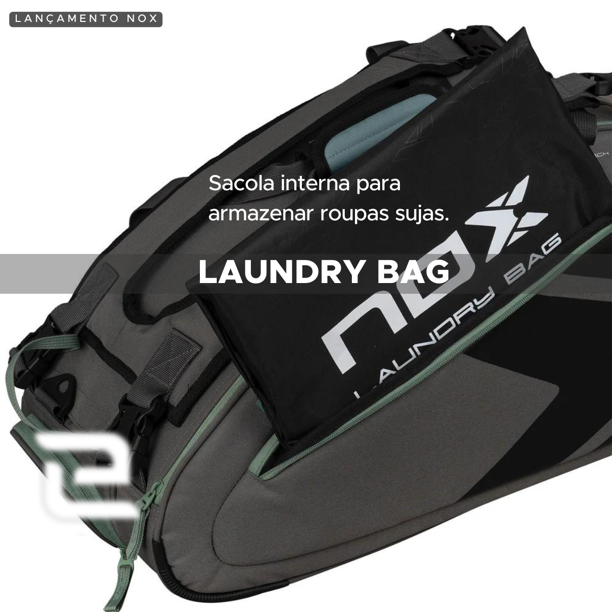 RAQUETEIRA AT10 TEAM CINZA E VERDE NOX