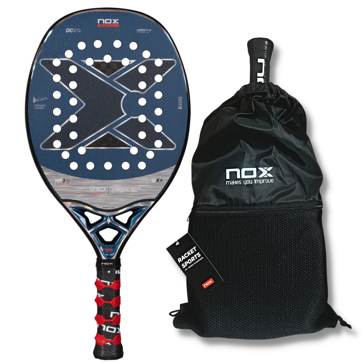 Raquete de Beach Tennis V10 2025 NOX - by Vero Casadei