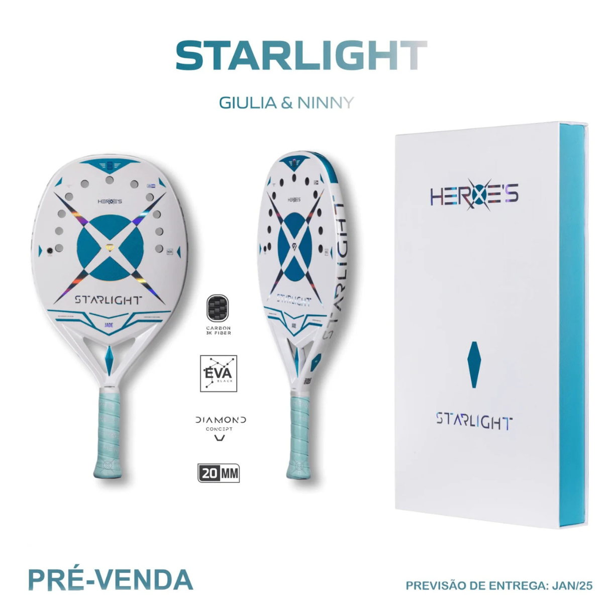 Raquete de Beach Tennis Heroes Starlight Box Edição Limitada