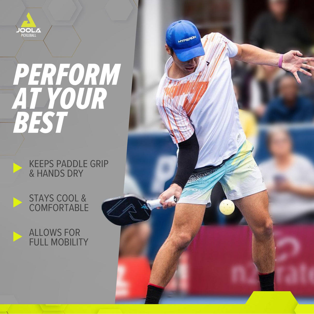 Manguito Joola Pickleball Proteção Raio Solar Upf 50+ Preto