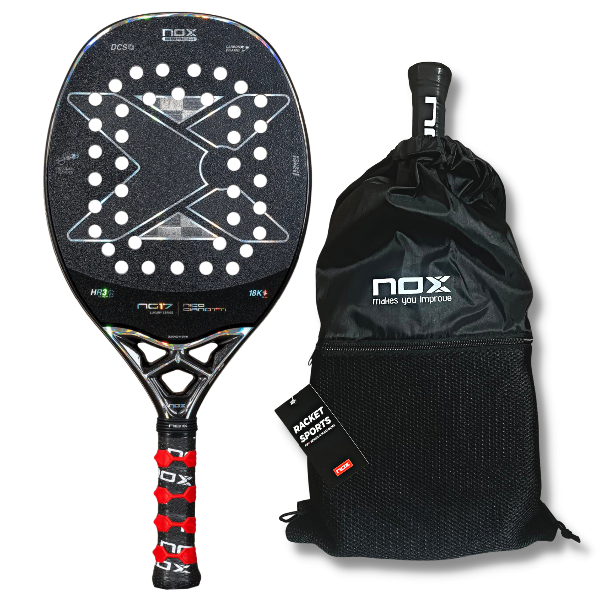 Raquete de Beach Tennis NG17 Nova by Nico Gianotti +Brindes