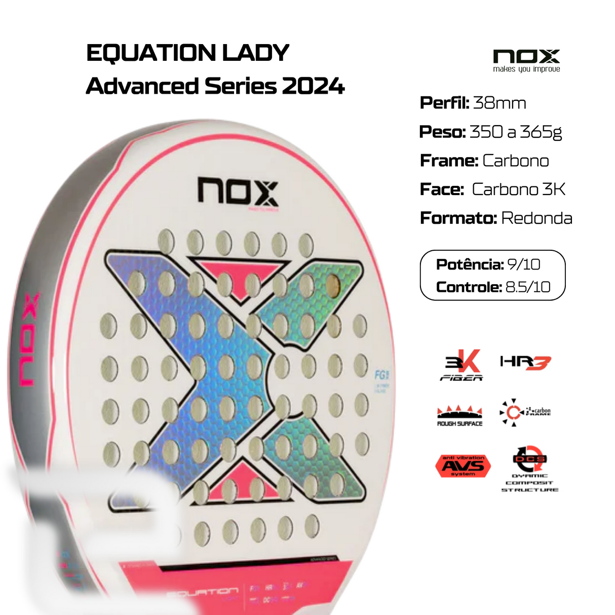 Raquete de Padel EQUATION LIGHT 2024 NOX
