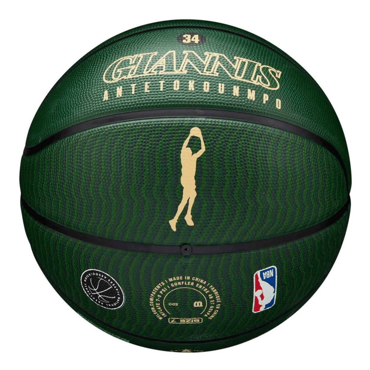BOLA BASQUETE WILSON GIANNIS MILWAUKEE BUCKS NBA ICON SIZE 7