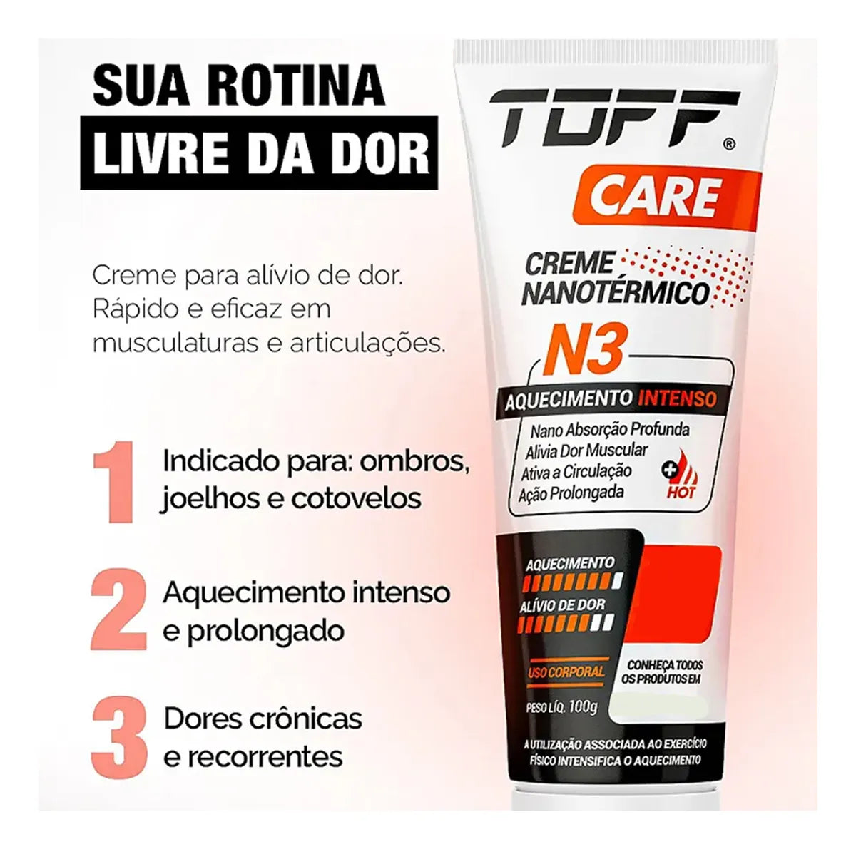 Toff Creme Nanotérmico N3 Alivio Muscular Ativa Circulação