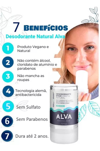 DESODORANTE STICK CRISTAL 120g - ALVA