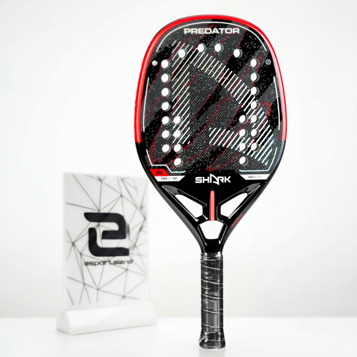 Raquete de Beach Tennis Shark Predator 22mm Carbono 3K 2026