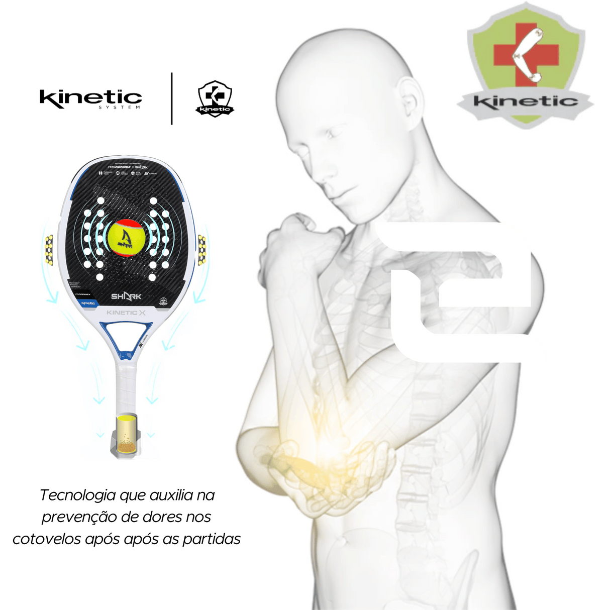 RAQUETE DE BEACH TENNIS SHARK KINETIC X BLUE