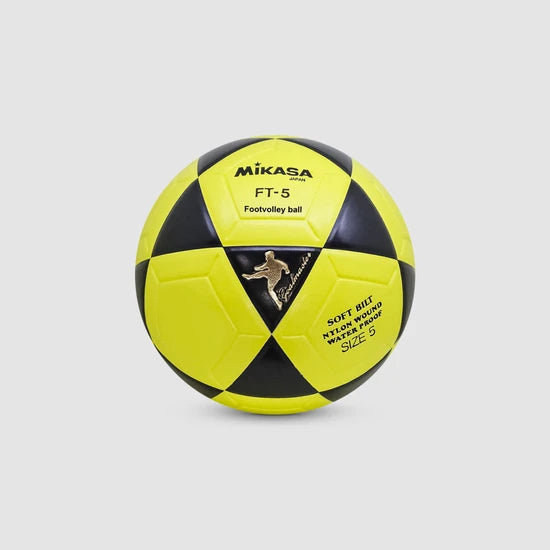 BOLA MIKASA FT-5 COURO SINTETICO LAMINADO AMARELO E PRETO