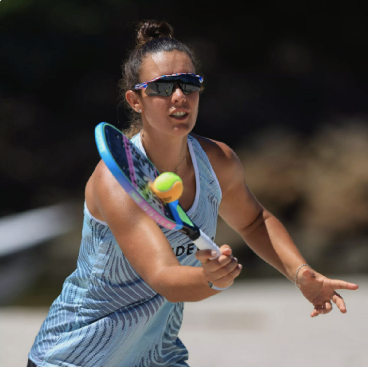 Raquete de Beach Tennis Sandever Control Pro Carbono12K Roxa