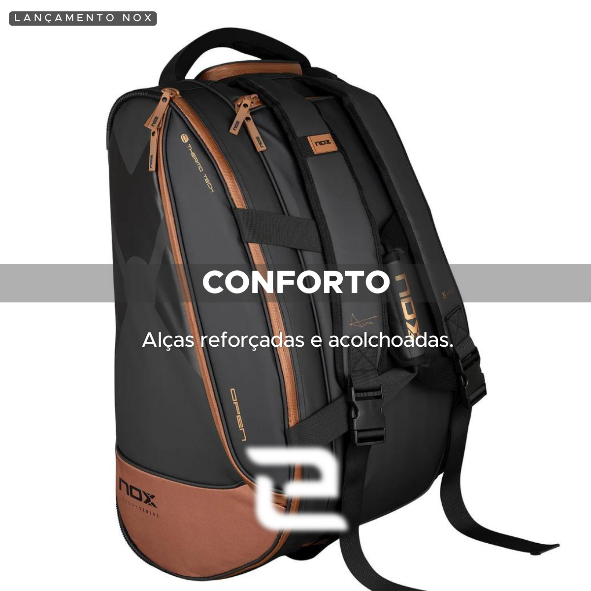 RAQUETEIRA DE BEACH TENNIS PADEL OPEN SERIES NOX BLACK BROWN