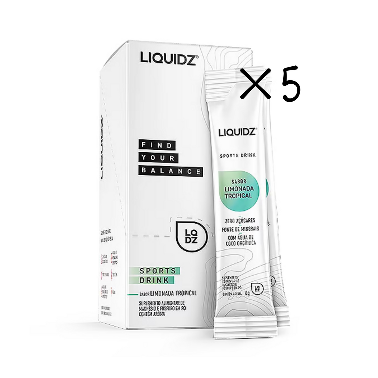 Liquidz Isotonico Natural Hidratação Eficiente 5 Unidades