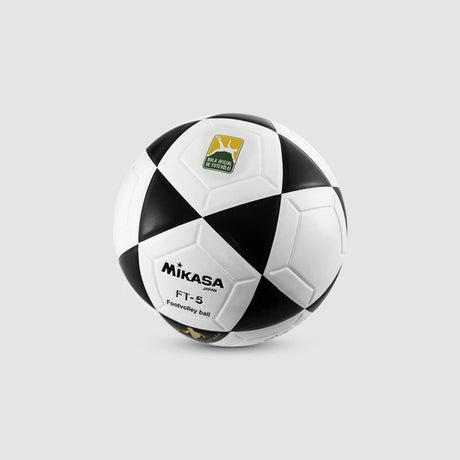 BOLA MIKASA FT-5 COURO SINTETICO LAMINADO BRANCO E PRETO