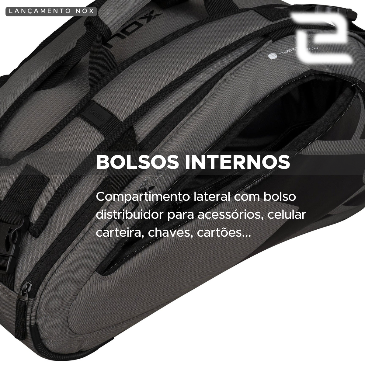 RAQUETEIRA BEACH TENNIS PADEL AT10 TEAM CINZA PRETO NOX NOVA