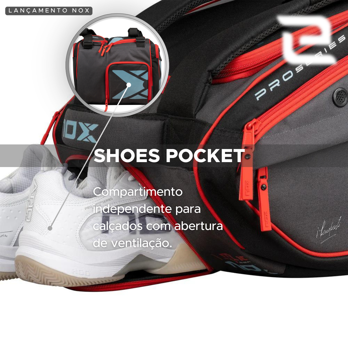 RAQUETEIRA BEACH TENNIS PADEL ML10 XL COMP NOX CINZA E AZUL