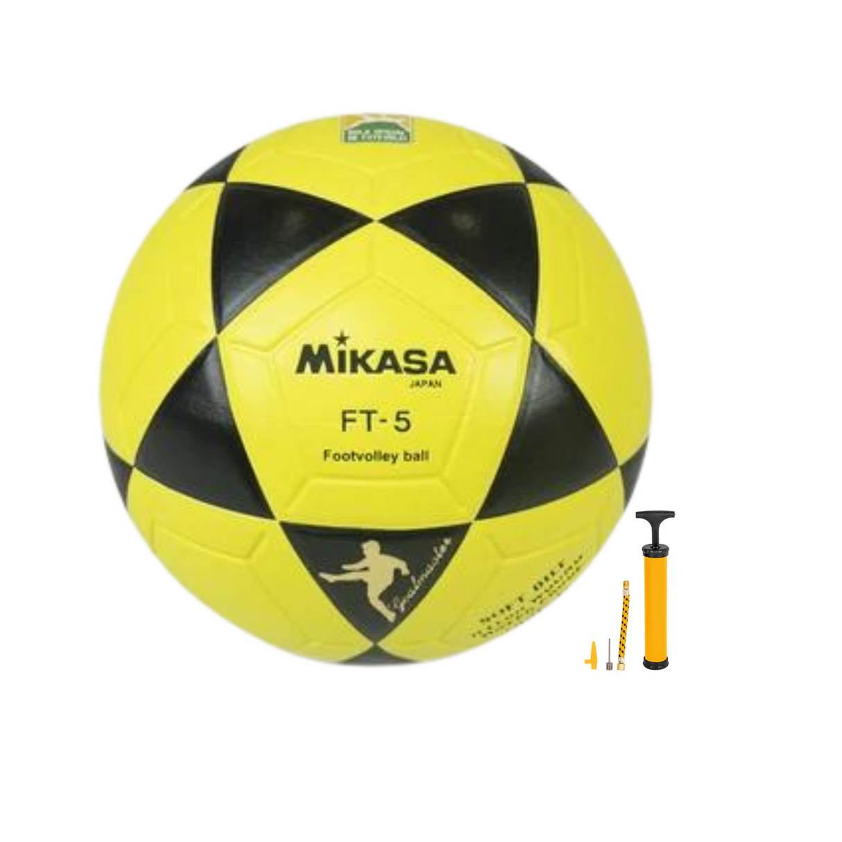 BOLA MIKASA FT-5 COURO SINTETICO LAMINADO AMARELO E PRETO