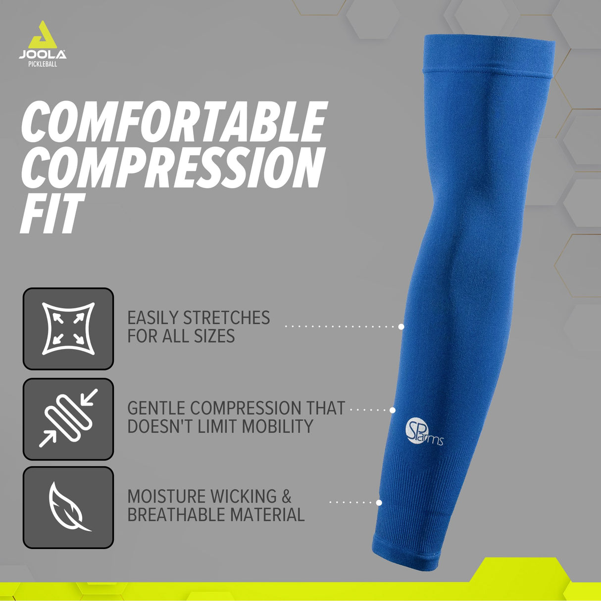 Manguito Joola Pickleball Proteção Raio Solar Upf 50+ Azul