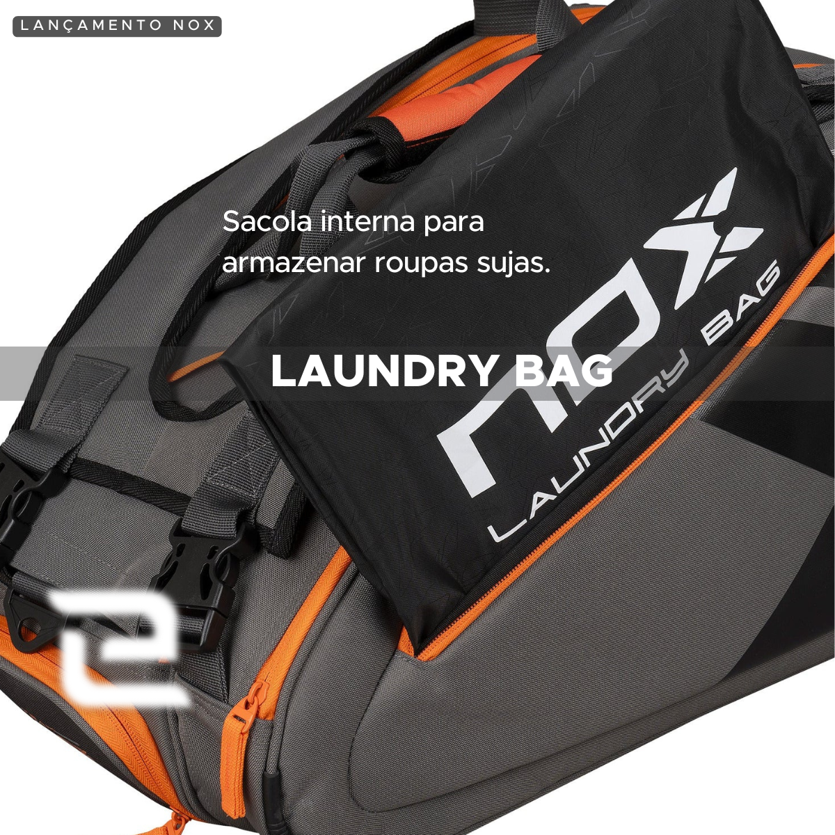 RAQUETEIRA BEACH TENNIS PADEL AT10 TEAM CINZA LARANJA NOX