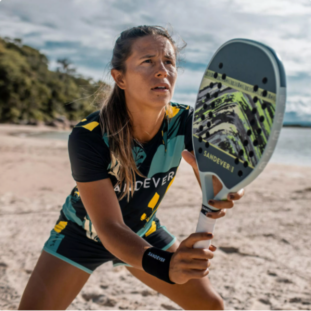 Raquete de Beach Tennis Sandever Control Carbono 12K Verde