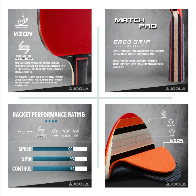 Kit Tenis de Mesa JOOLA Duo Set Pro Raquetes Bolas e Capa