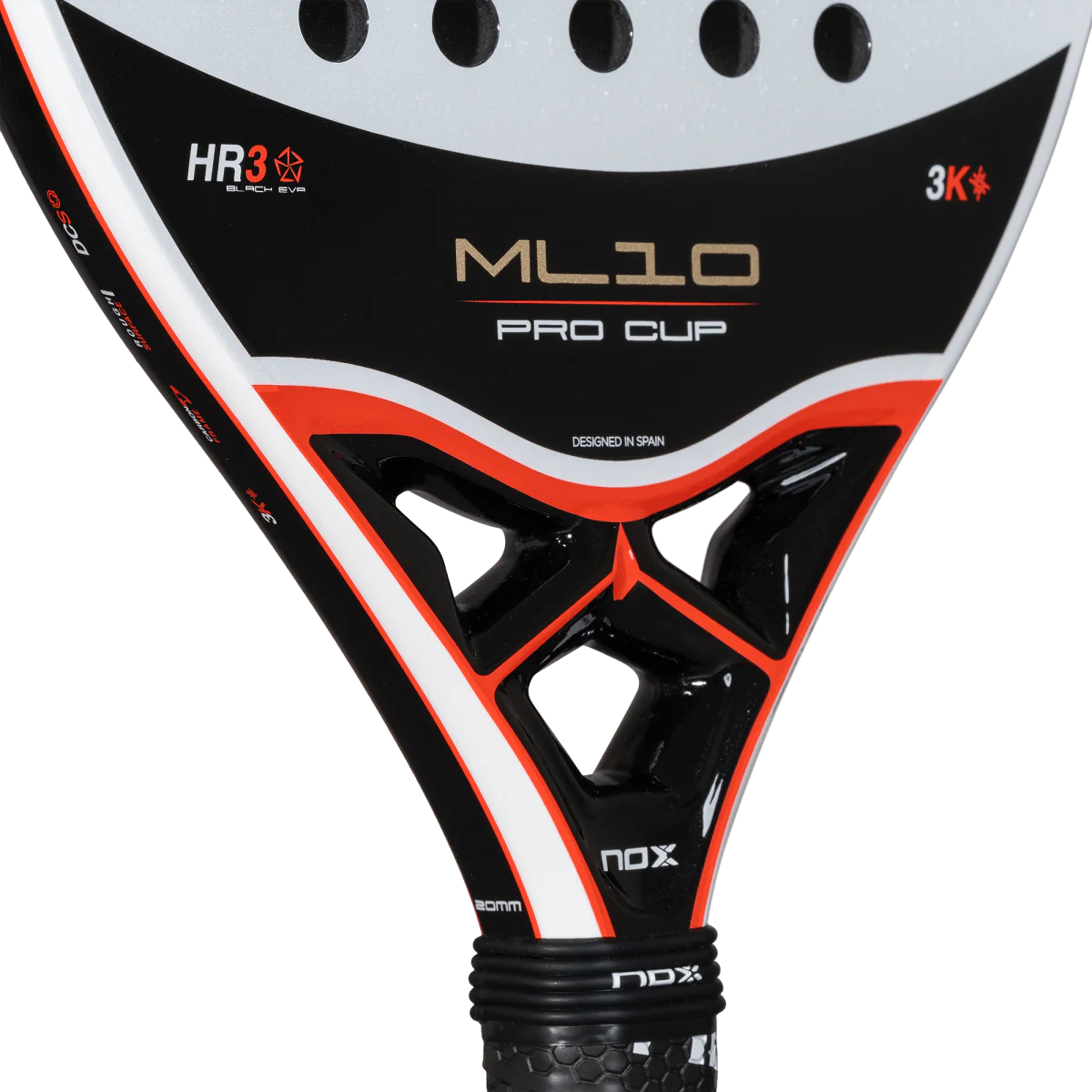 Raquete de Beach Tennis Nox ML10 Pro Cup Carbono 3K 2025