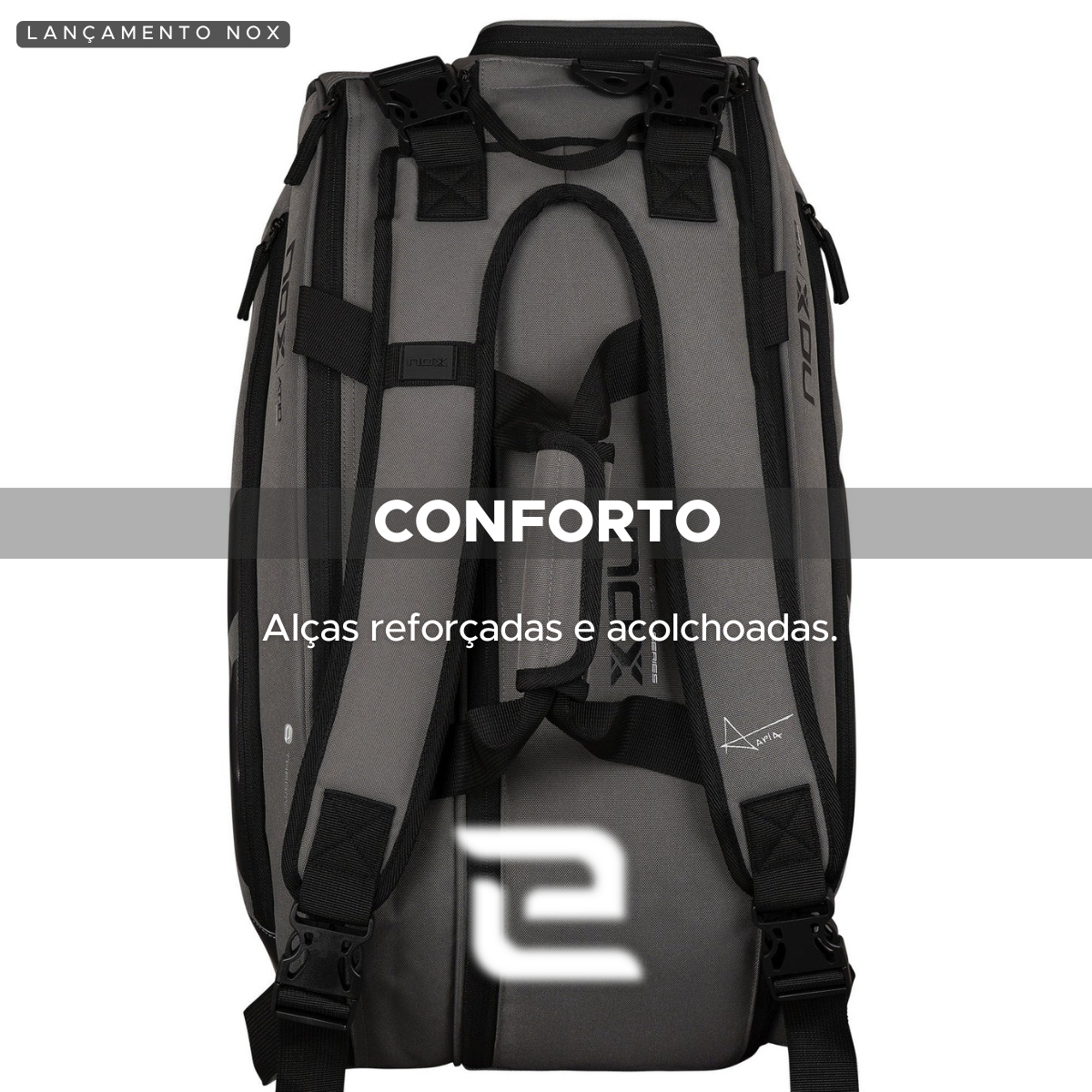 RAQUETEIRA BEACH TENNIS PADEL AT10 TEAM CINZA PRETO NOX NOVA