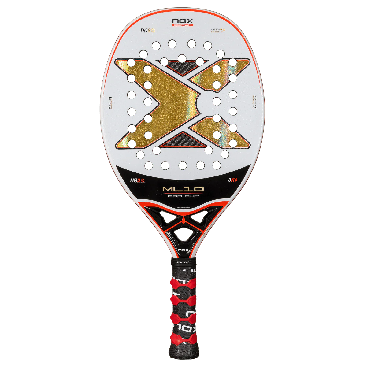 Raquete de Beach Tennis Nox ML10 Pro Cup Carbono 3K 2025