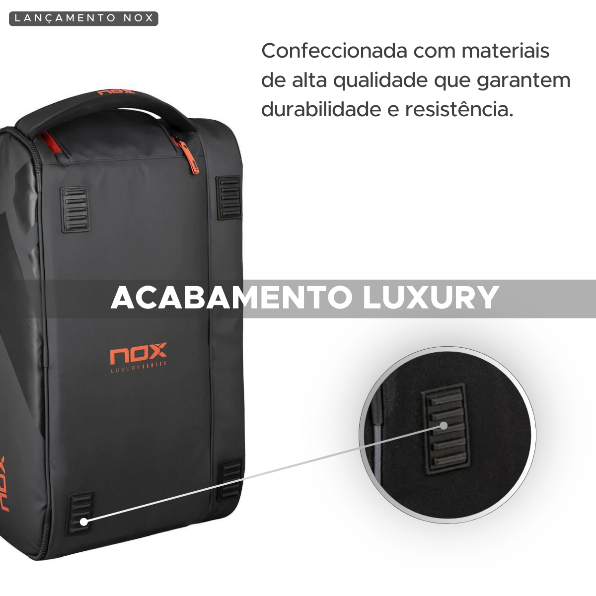 RAQUETEIRA BEACH TENNIS PADEL AT10 XXL NOX CINZA E VERMELHO