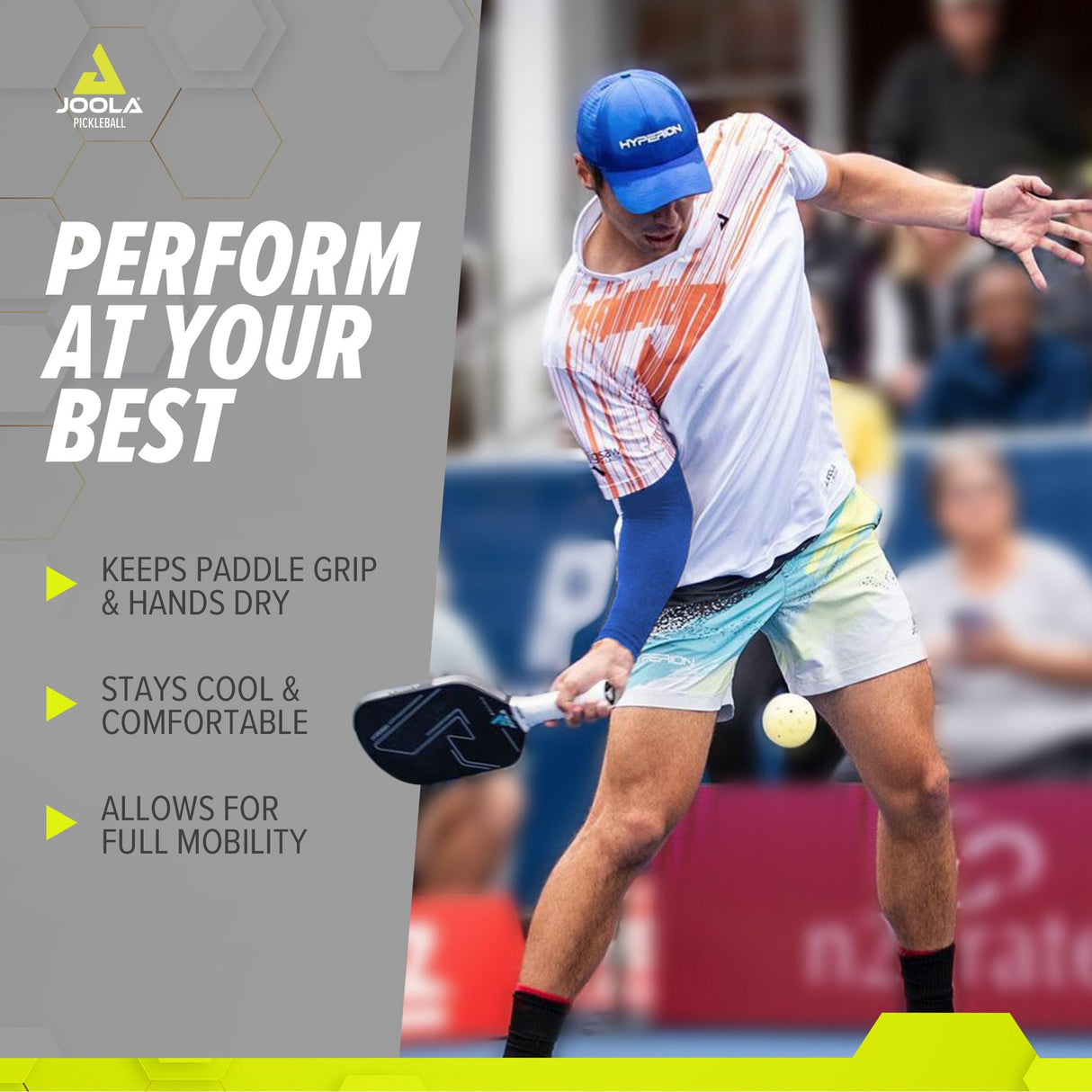 Manguito Joola Pickleball Proteção Raio Solar Upf 50+ Azul