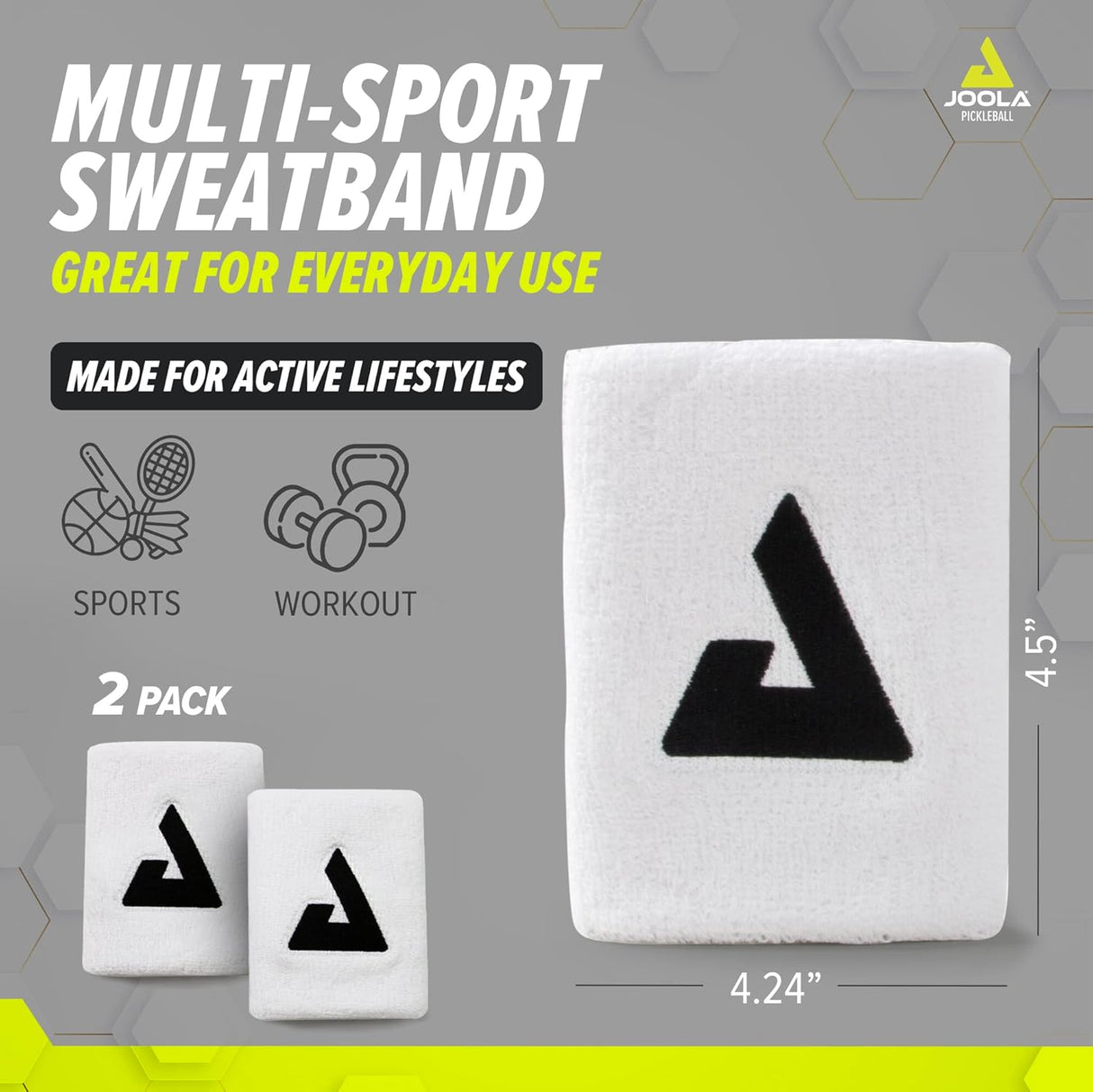 Munhequeira Joola Atoalhada Alta Absorção de Suor Cor Branca