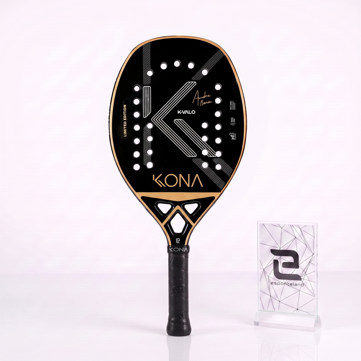 Raquete de Beach Tennis Kona Kvalo 2025 Baran 3K +Tratamento