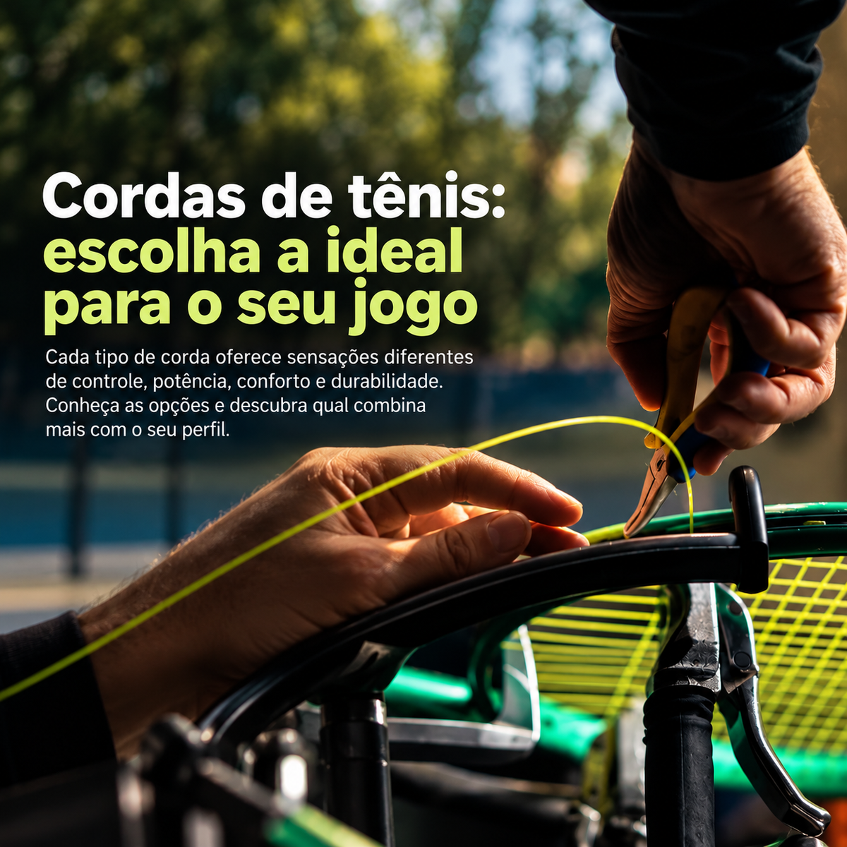 Corda de tênis: tipos, calibre e tensão ideal